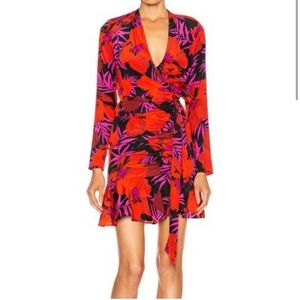 Veronica Beard Red and Purple Floral Mini Dress